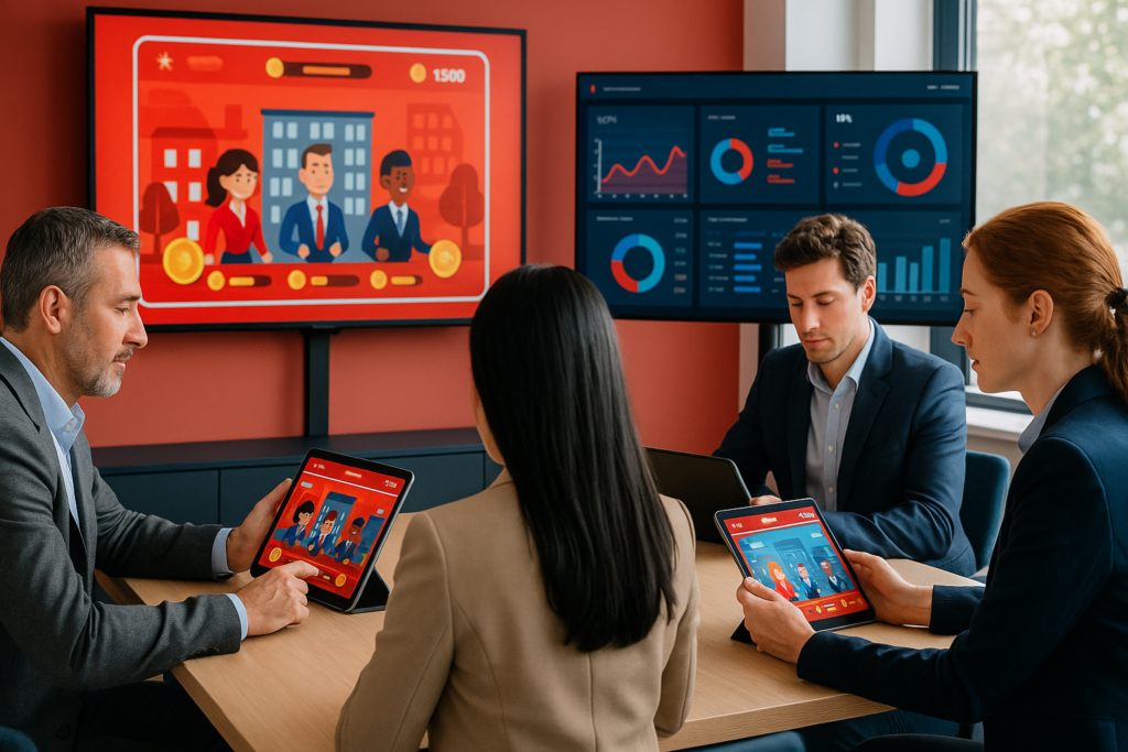 Illustration hero pour Serious games marketing à fort impact : mesurer engagement, compétences & ROI